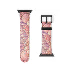 Lemurian Rose Crystal Garden Watch Band — Floral Magical Shell Pattern Apple Watch Strap