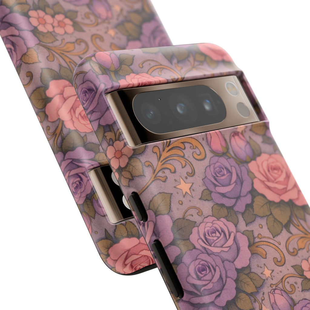 Google Pixel Tough Phone Case — The Sisterhood of the Rose — Master Portia's Rose Garden Vintage Drop-Proof Phone Cover