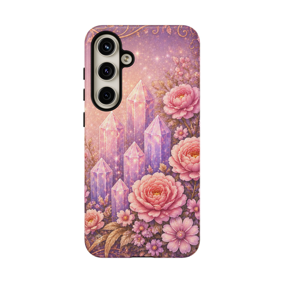 Samsung Galaxy Crystal Garden Phone Case — Pink Floral Crystal Phone Cover