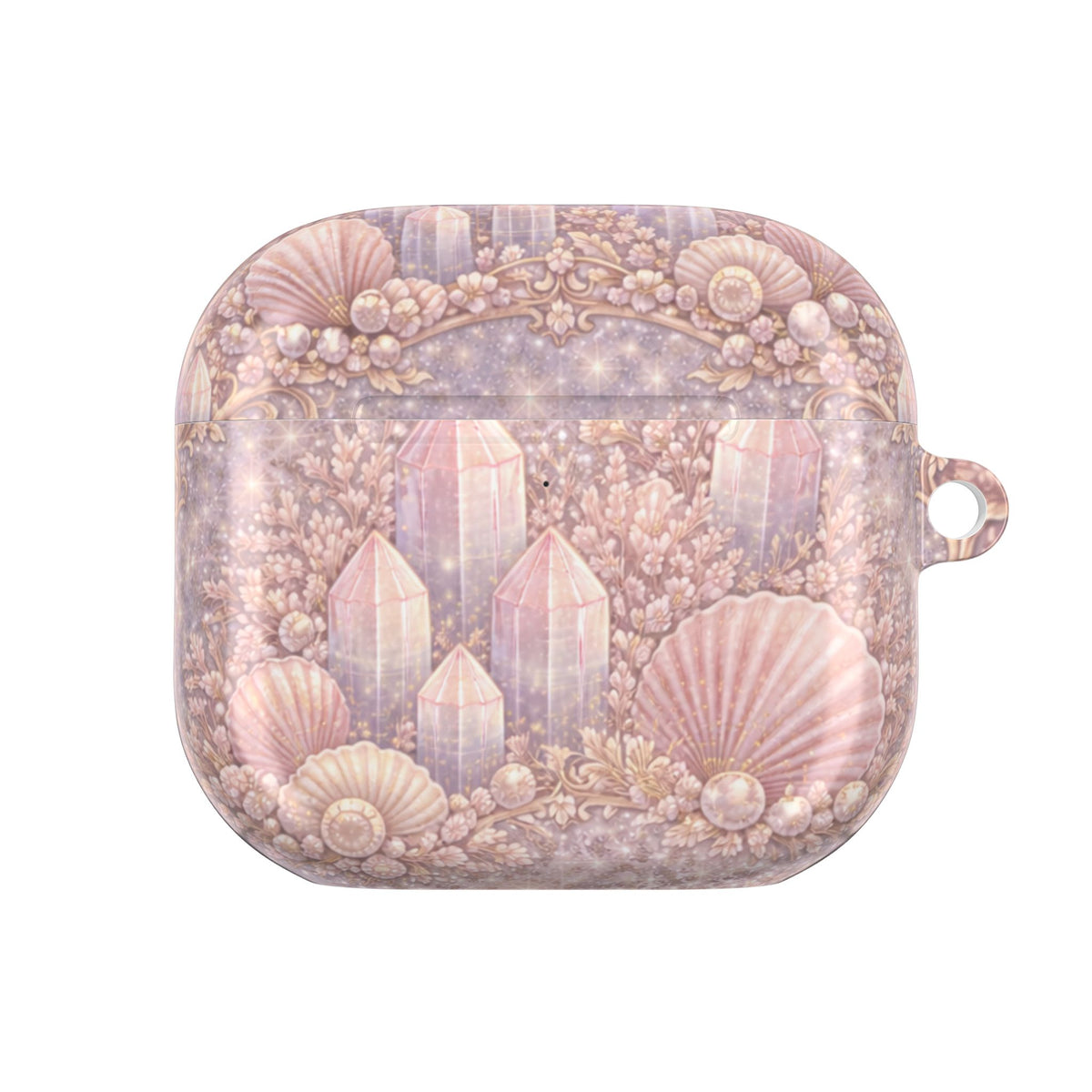 Lemurian Mermaid Crystal Garden AirPod Case — Pastel Seashell Protective Cover for AirPod