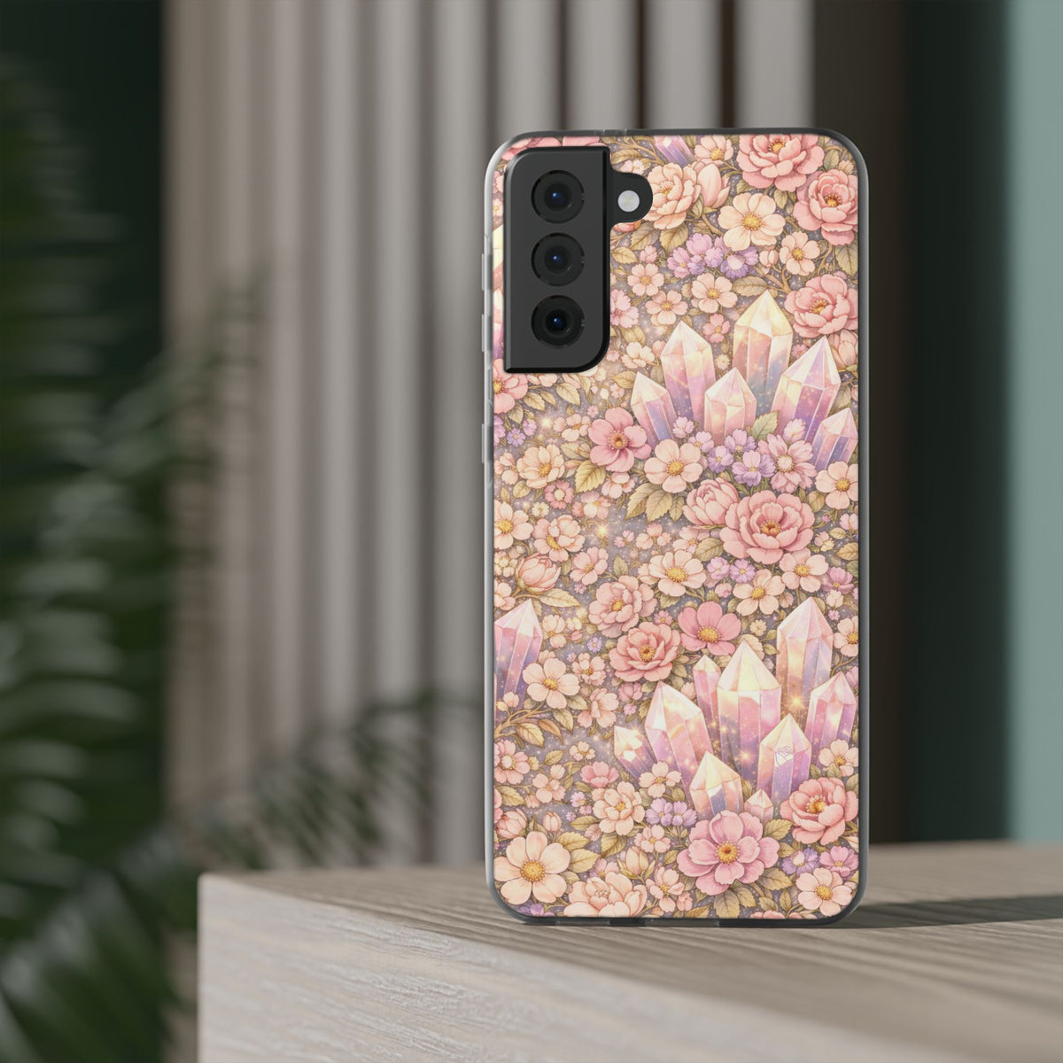 Samsung Galaxy Phone Case — Angelic Crystal Garden Clear Flexi Case