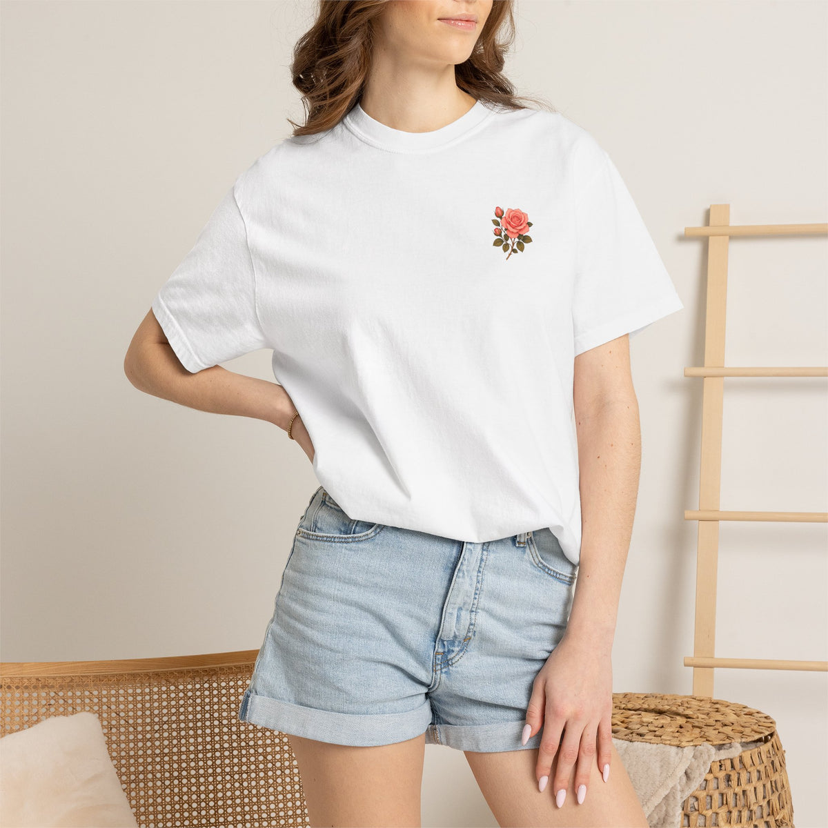 The Sisterhood of the Rose T-Shirt — Master Nada's Vintage Floral Chest & Back Print