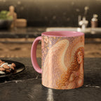 Archangel Glory (Shekinah) Art Ceramic Mug — Feminine Presence of Metatron – Pink Interior & Handle, Floral Archangel Illustration (11oz & 15oz)