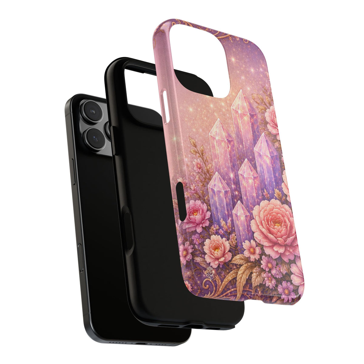 Lilac Quartz Garden Phone Case — Pink Floral Gemstone iPhone Cover