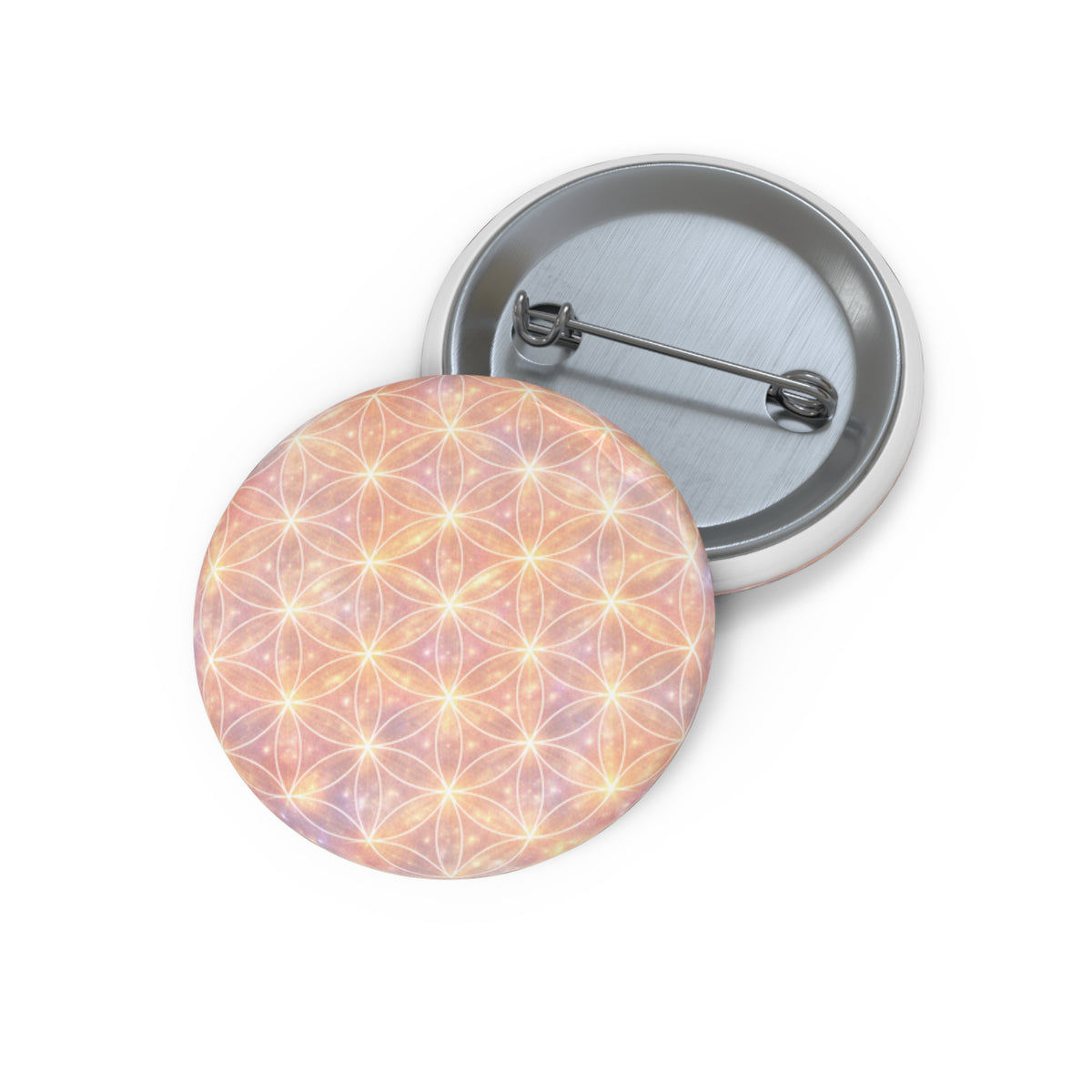 Flower of Life Pin Button —  Sacred Geometric Badge