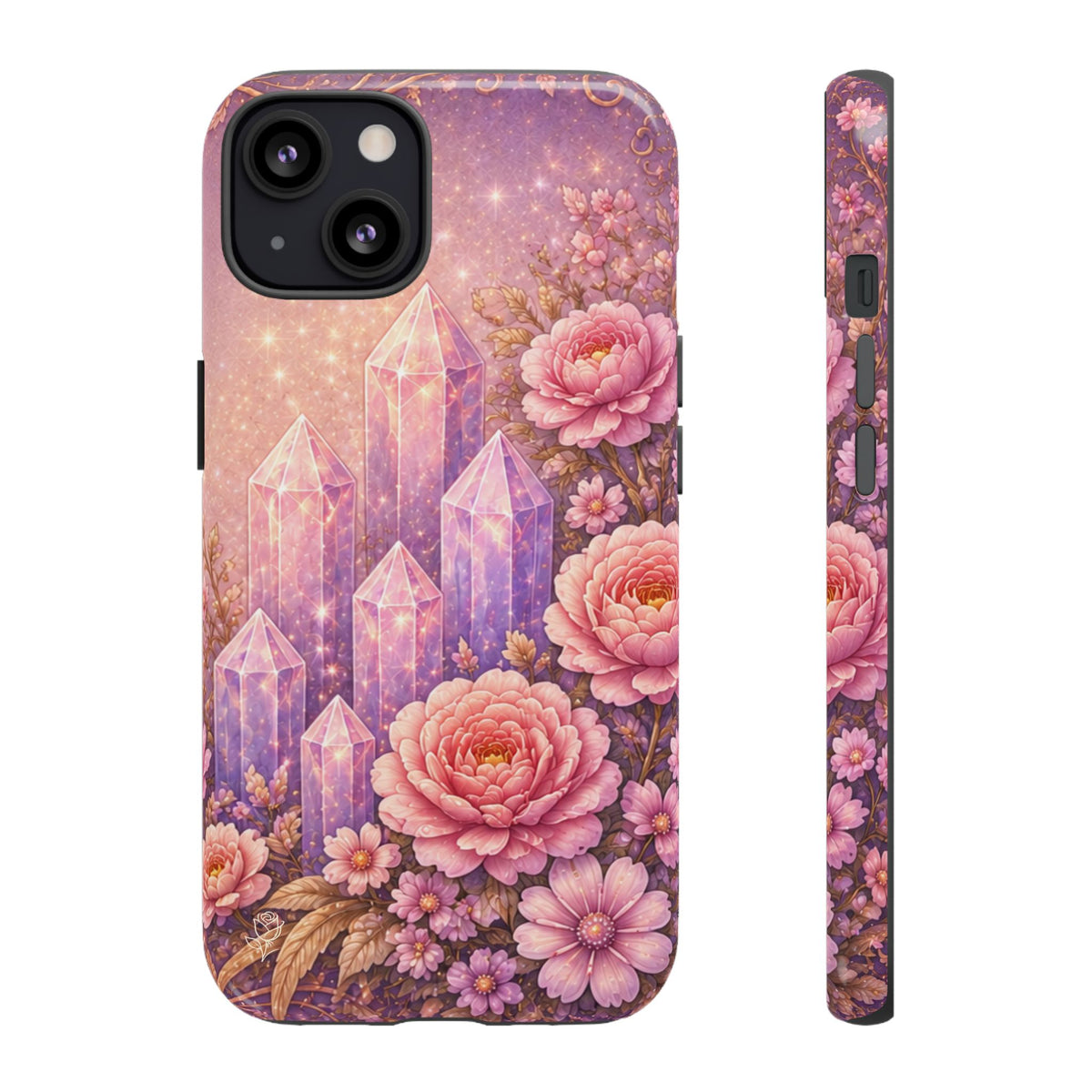 Lilac Quartz Garden Phone Case — Pink Floral Gemstone iPhone Cover