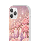iPhone Case Lemurian Rose Crystal Garden — Sparkling Pastel Floral iPhone Cover