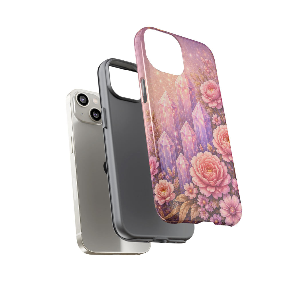 Lilac Quartz Garden Phone Case — Pink Floral Gemstone iPhone Cover