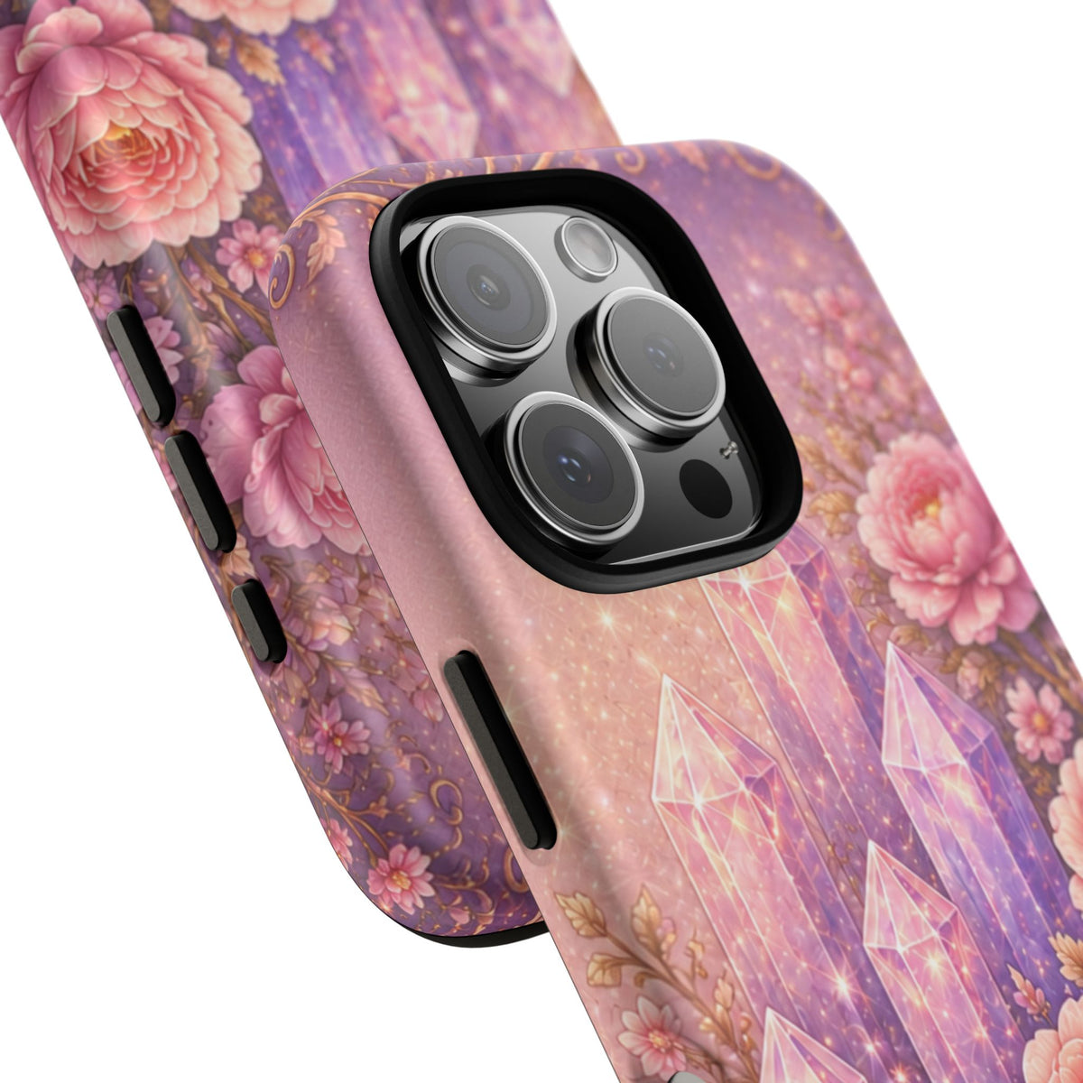 Lilac Quartz Garden Phone Case — Pink Floral Gemstone iPhone Cover