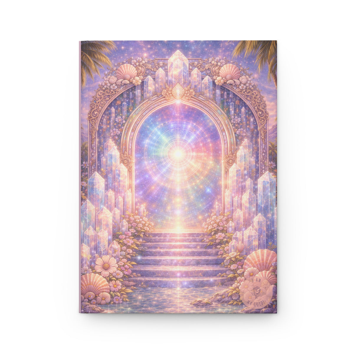 Lemurian Crystal Portal Hardcover Journal (Lined Pages) — Crystal Light Meditation Notebook