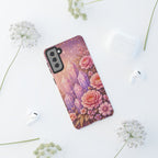 Samsung Galaxy Crystal Garden Phone Case — Pink Floral Crystal Phone Cover