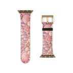 Lemurian Rose Crystal Garden Watch Band — Floral Magical Shell Pattern Apple Watch Strap