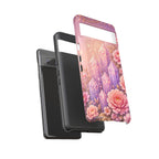 Google Pixel Lilac Quartz Garden Phone Case — Pink Floral Crystal Phone Cover