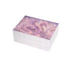 Lilac Fire Dragon Greeting Card — Pastel Floral Dragon Art Folded Note Cards (1/10/30/50-pack)