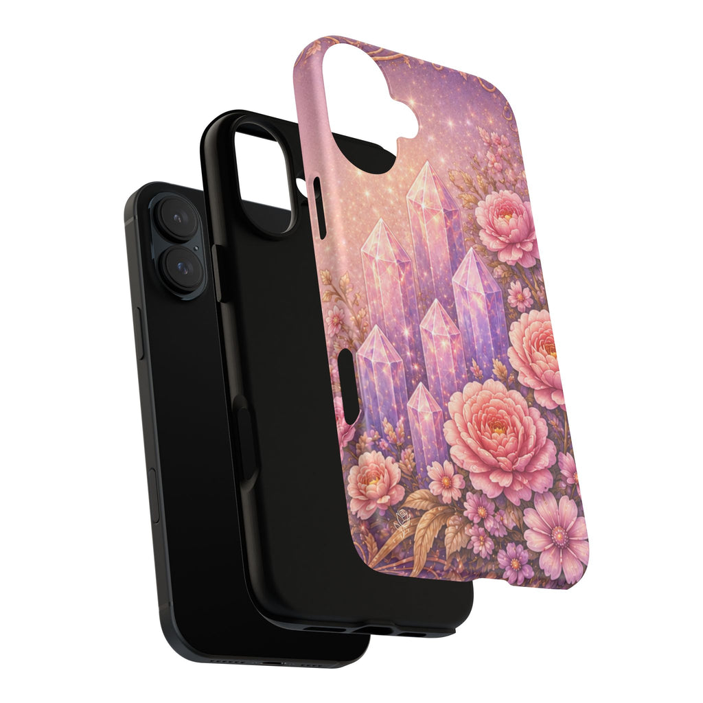 Lilac Quartz Garden Phone Case — Pink Floral Gemstone iPhone Cover