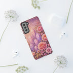 Samsung Galaxy Crystal Garden Phone Case — Pink Floral Crystal Phone Cover