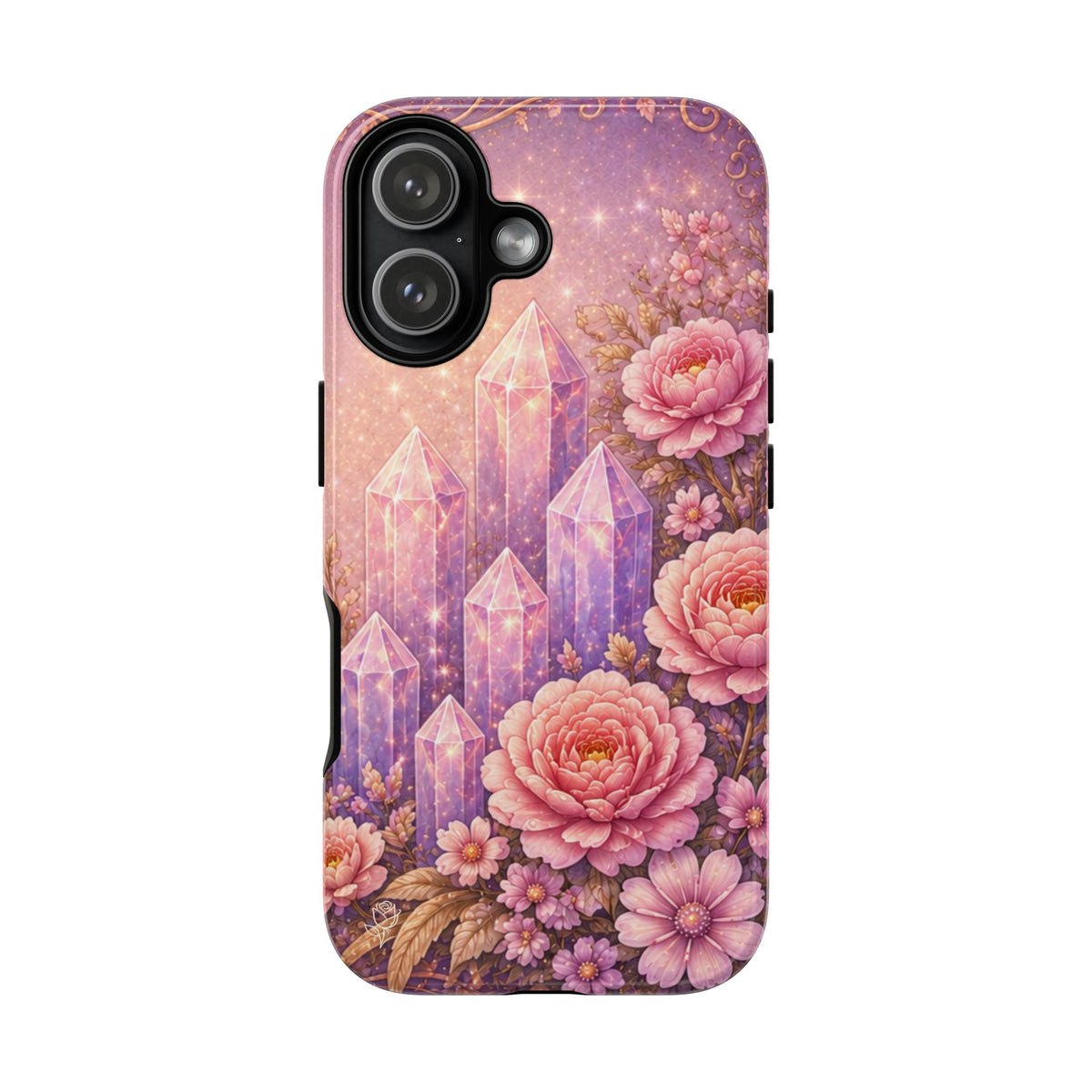 Lilac Quartz Garden Phone Case — Pink Floral Gemstone iPhone Cover