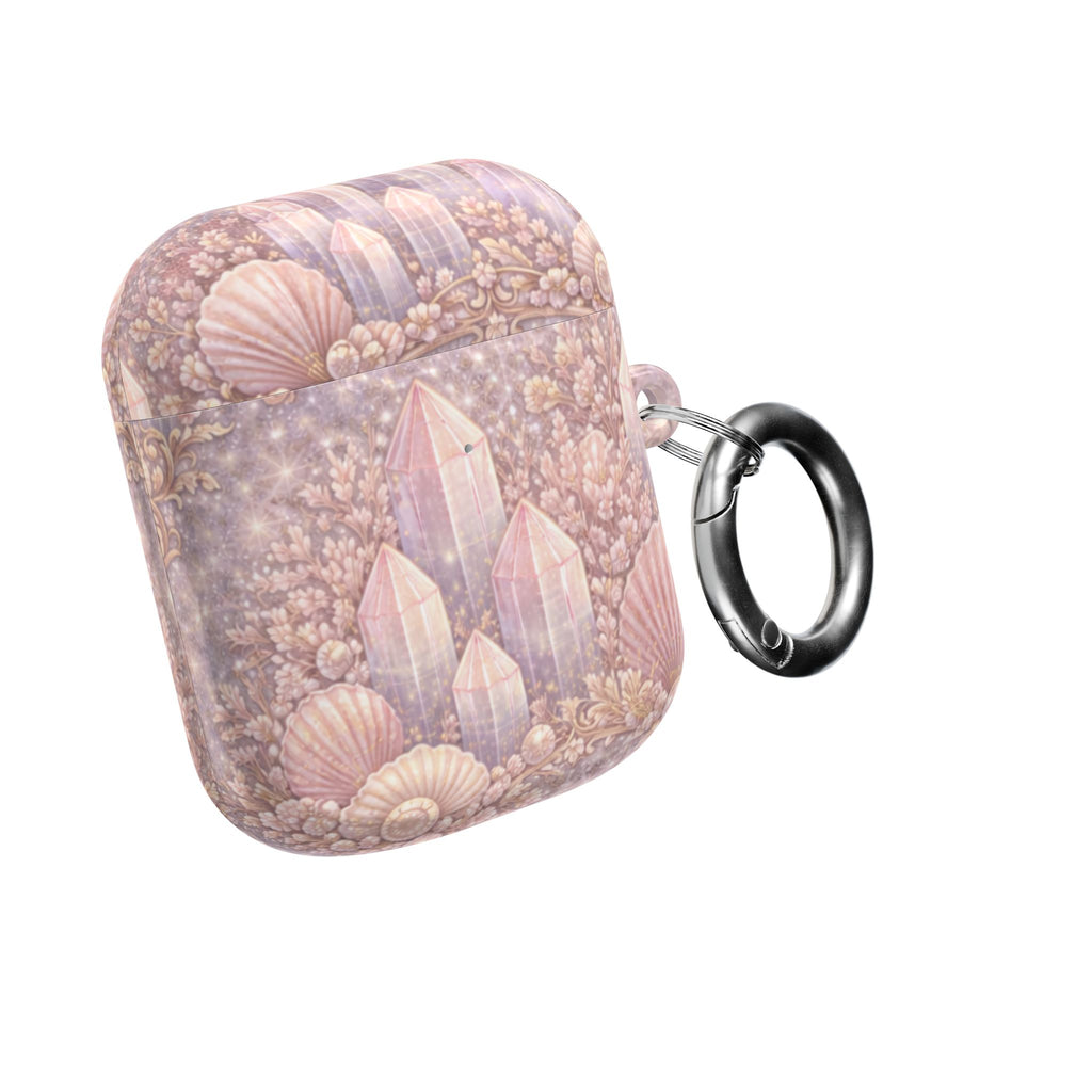 Lemurian Mermaid Crystal Garden AirPod Case — Pastel Seashell Protective Cover for AirPod