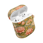 Bodhisattva Kwan Yin's Lotus AirPod Case — Vintage Botanical Pattern Protective Cover