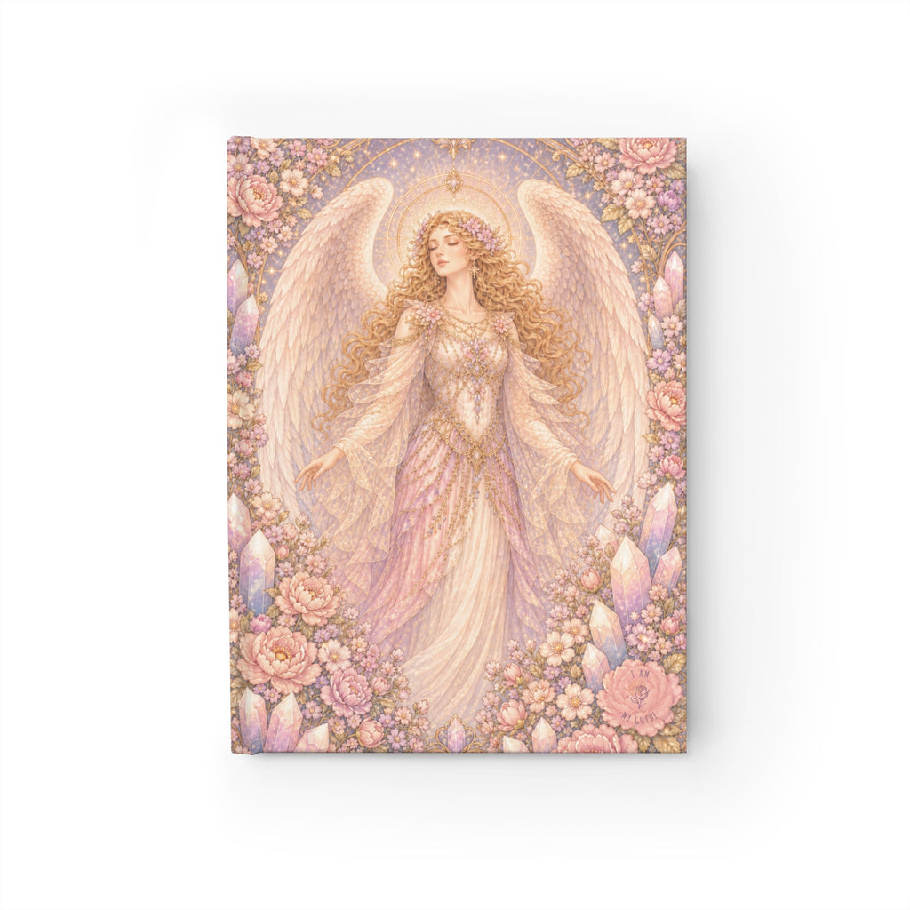 Archangel Glory (Archeia Shekinah) Journal — Blank (Unlined) Pages — Floral Crystal Blank Notebook