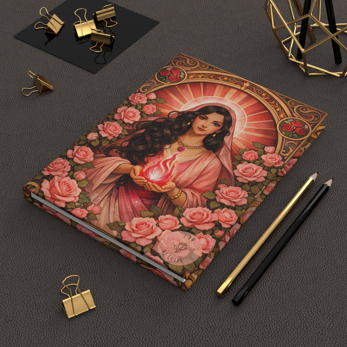 Master Nada Sacred Rose Hardcover Journal (Lined Pages) — Floral Spiritual Notebook
