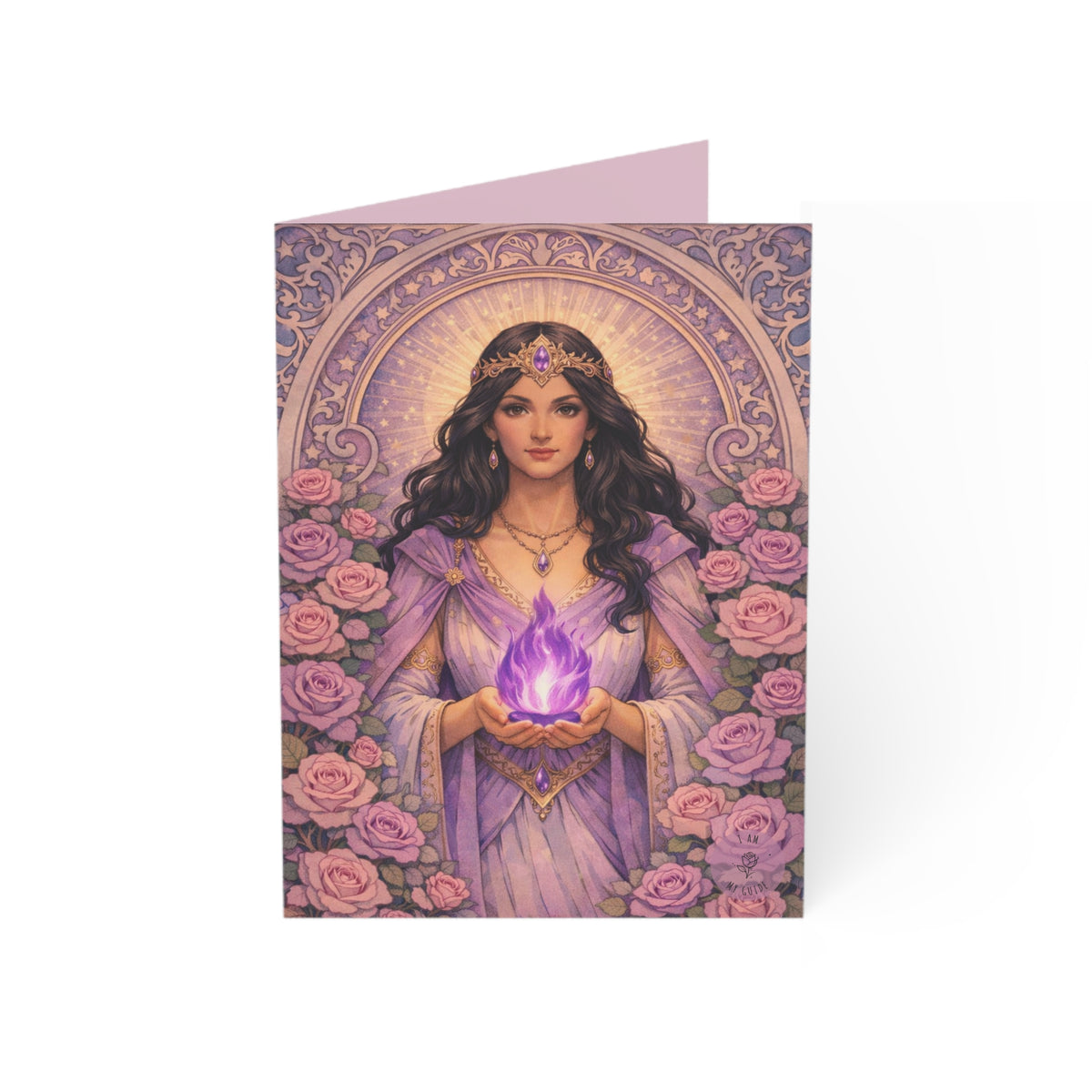 Master Portia Greeting Card — Violet Flame Greeting Card (Blank Inside)
