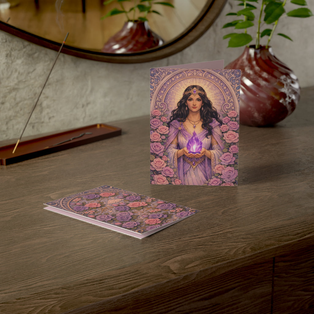 Master Portia Greeting Card — Violet Flame Greeting Card (Blank Inside)