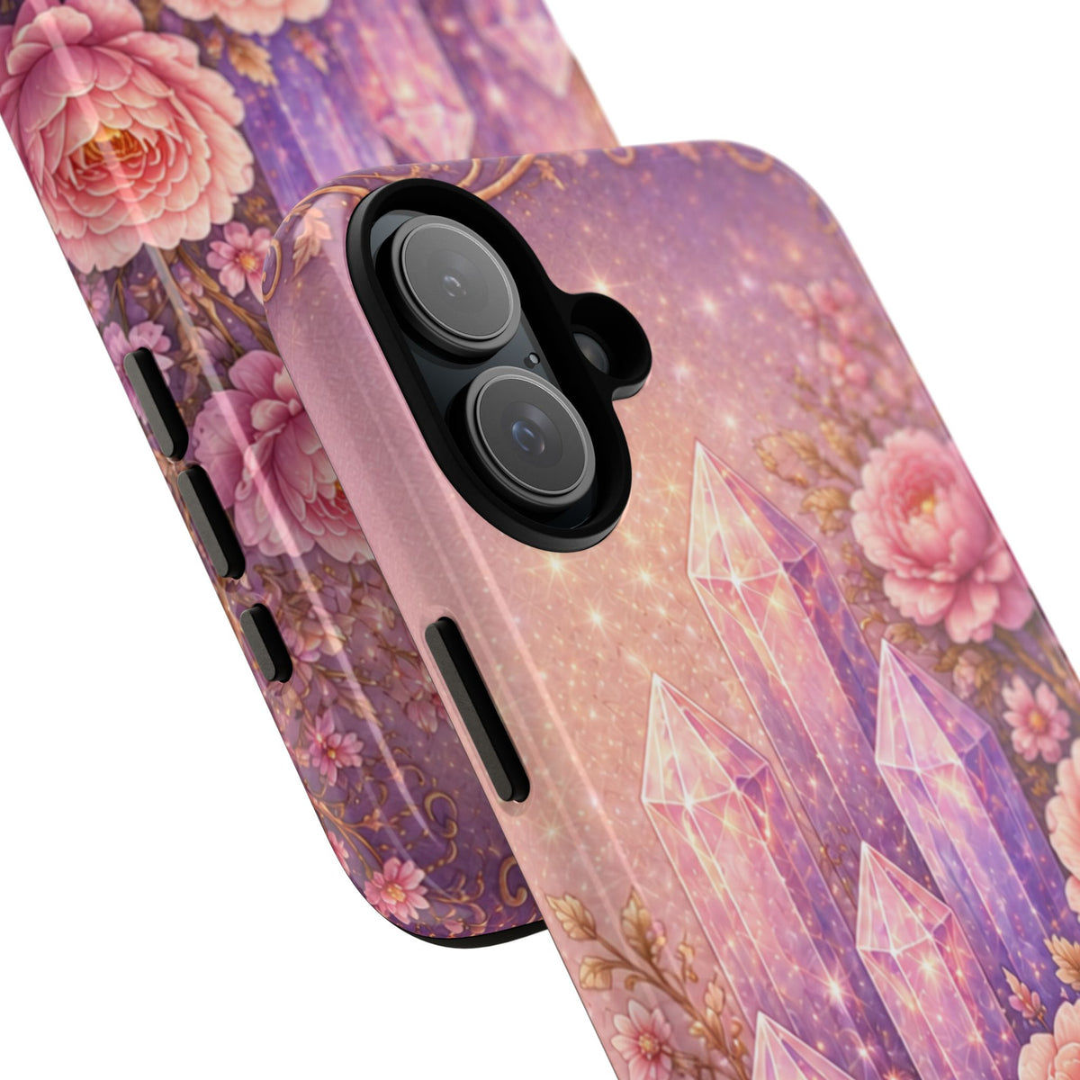 Lilac Quartz Garden Phone Case — Pink Floral Gemstone iPhone Cover