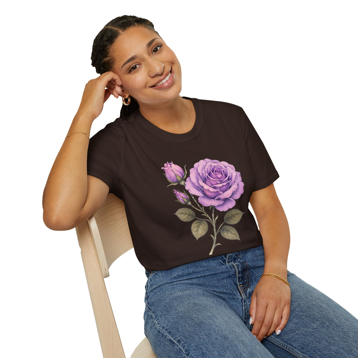 Vintage Purple Rose Floral T-Shirt — Master Portia's Rose Tee — The Sisterhood of The Rose