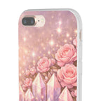 iPhone Case Lemurian Rose Crystal Garden — Sparkling Pastel Floral iPhone Cover