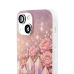 iPhone Case Lemurian Rose Crystal Garden — Sparkling Pastel Floral iPhone Cover