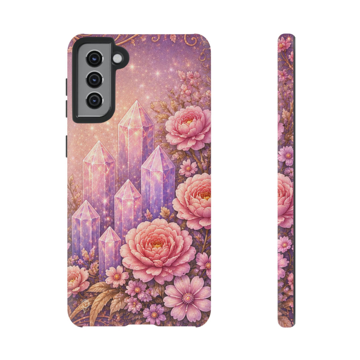 Samsung Galaxy Crystal Garden Phone Case — Pink Floral Crystal Phone Cover