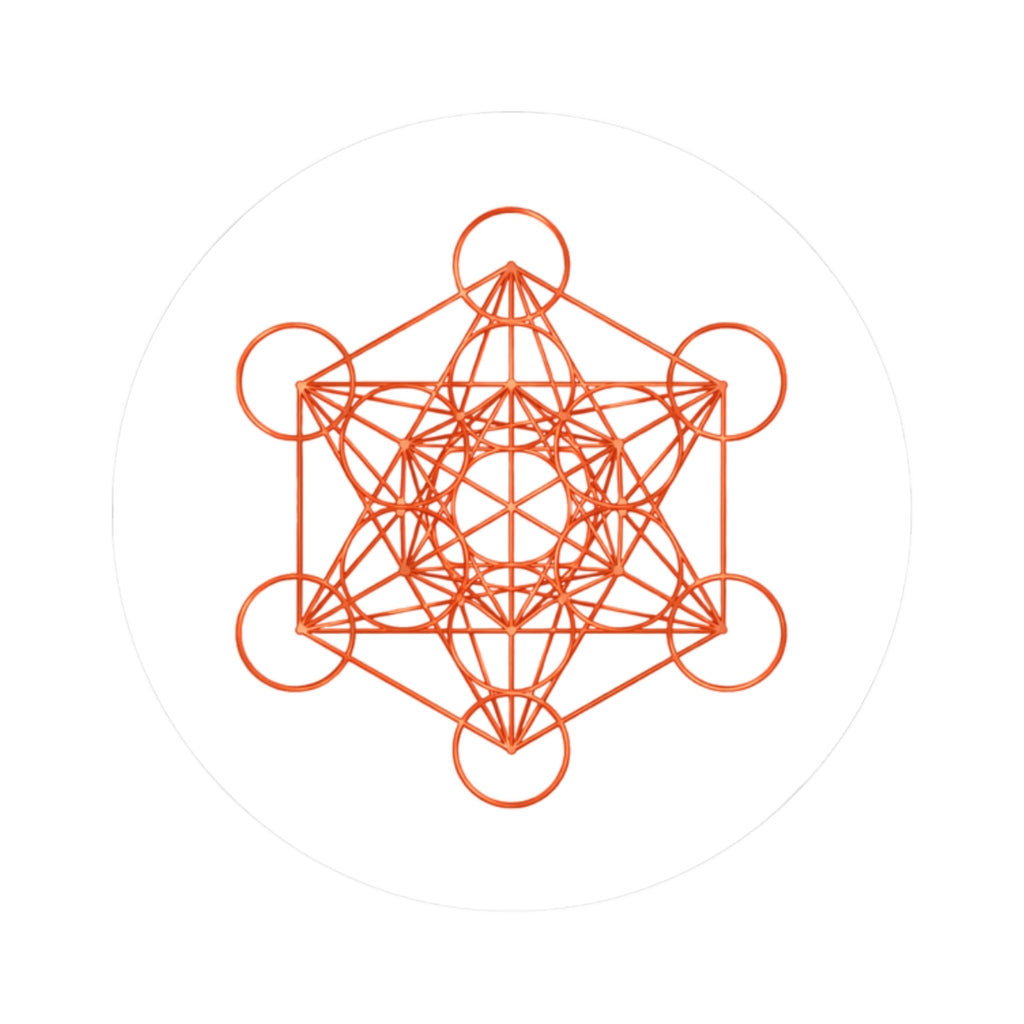 Copper Metatron's Cube Kiss-Cut Sticker — Sacred Geometry Decal