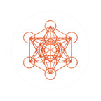 Copper Metatron's Cube Kiss-Cut Sticker — Sacred Geometry Decal