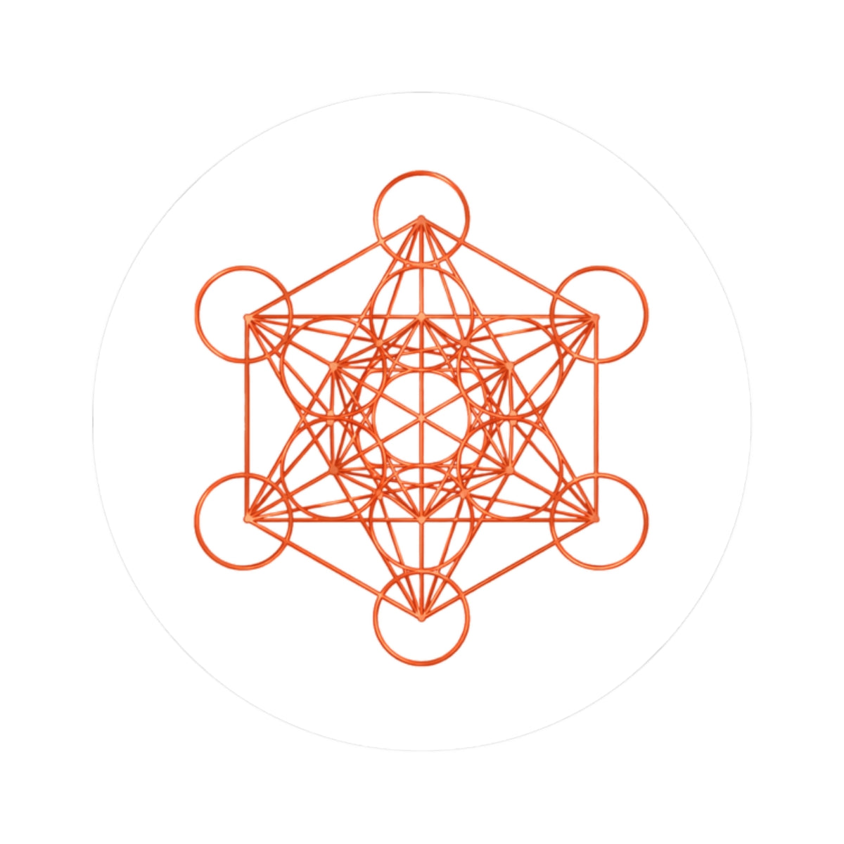 Copper Metatron's Cube Kiss-Cut Sticker — Sacred Geometry Decal