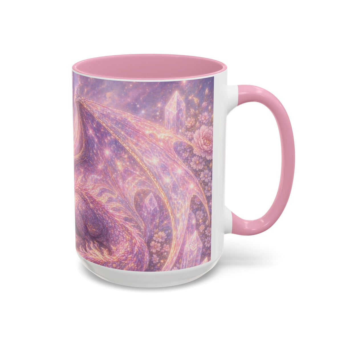 Lilac Fire Dragon Mug — 11oz/15oz Colorful Ceramic Coffee Cup