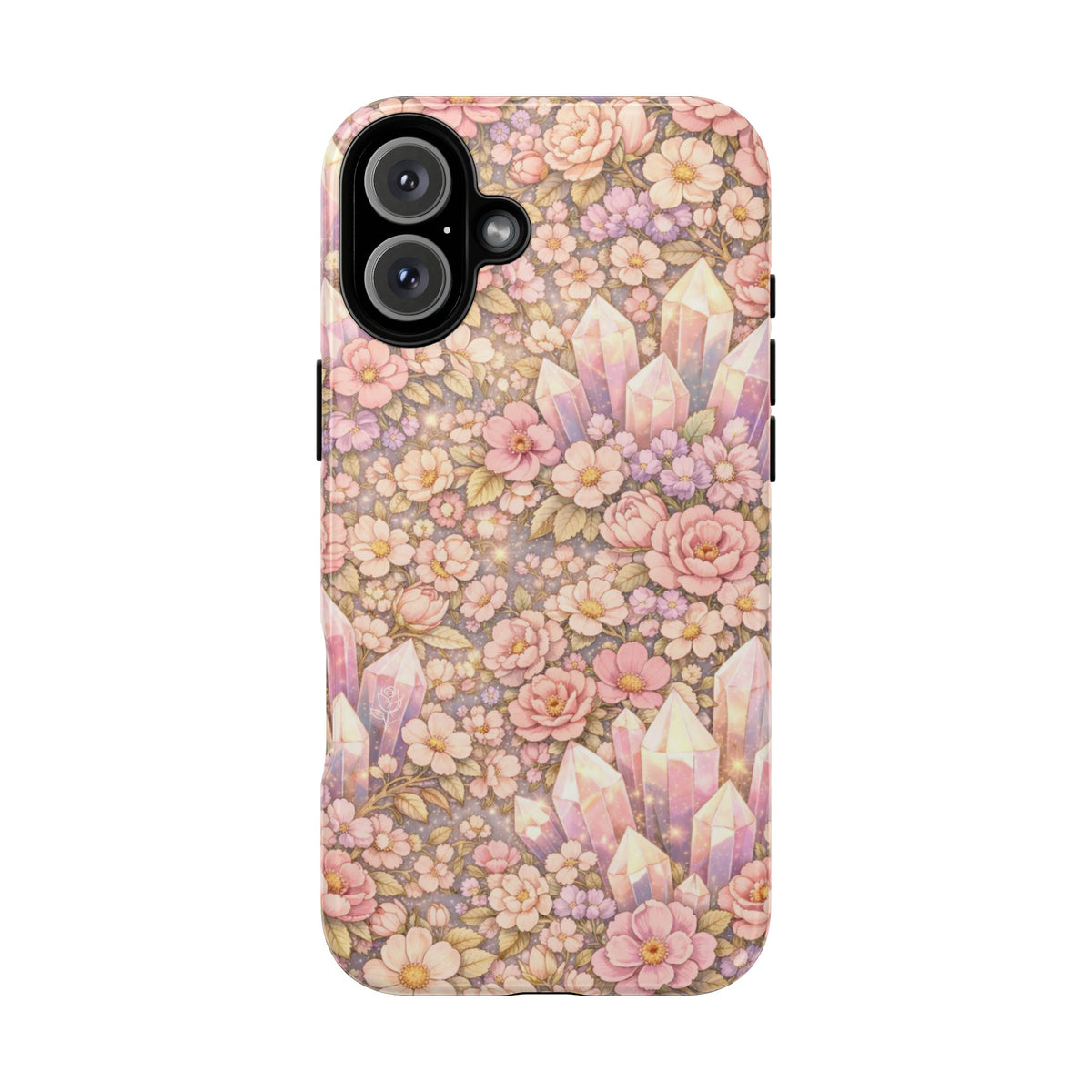 iPhone Case — Angelic Crystal Garden Phone Case — Pink Floral Quartz Protective Cover
