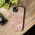 iPhone Case — Angelic Crystal Garden Phone Case — Pink Floral Quartz Protective Cover