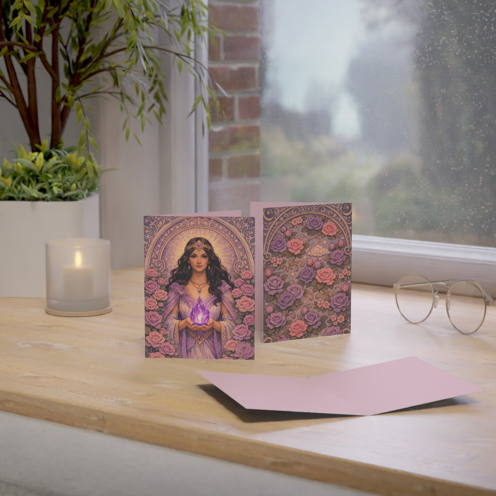 Master Portia Greeting Card — Violet Flame Greeting Card (Blank Inside)