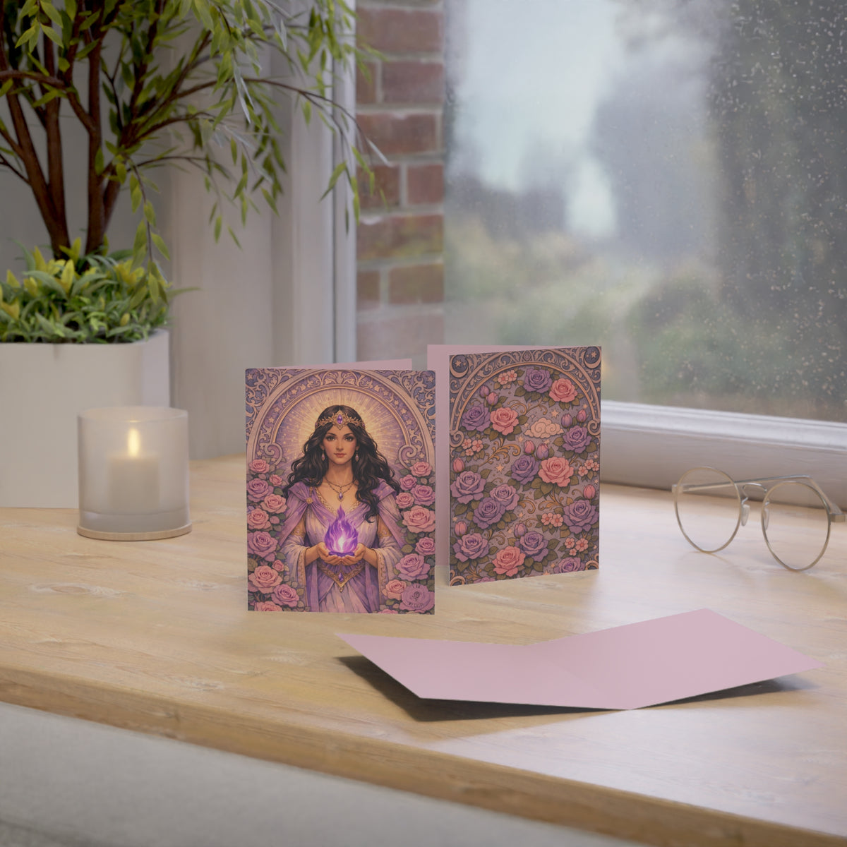 Master Portia Greeting Card — Violet Flame Greeting Card (Blank Inside)