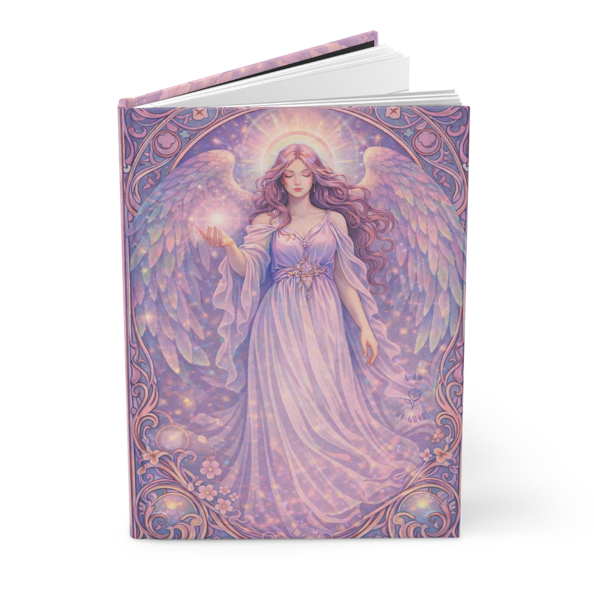 Birthday Angel Vehuiah Hardcover Journal (Lined Pages) — Lavender Guardian Notebook for Spiritual Reflection & Gift