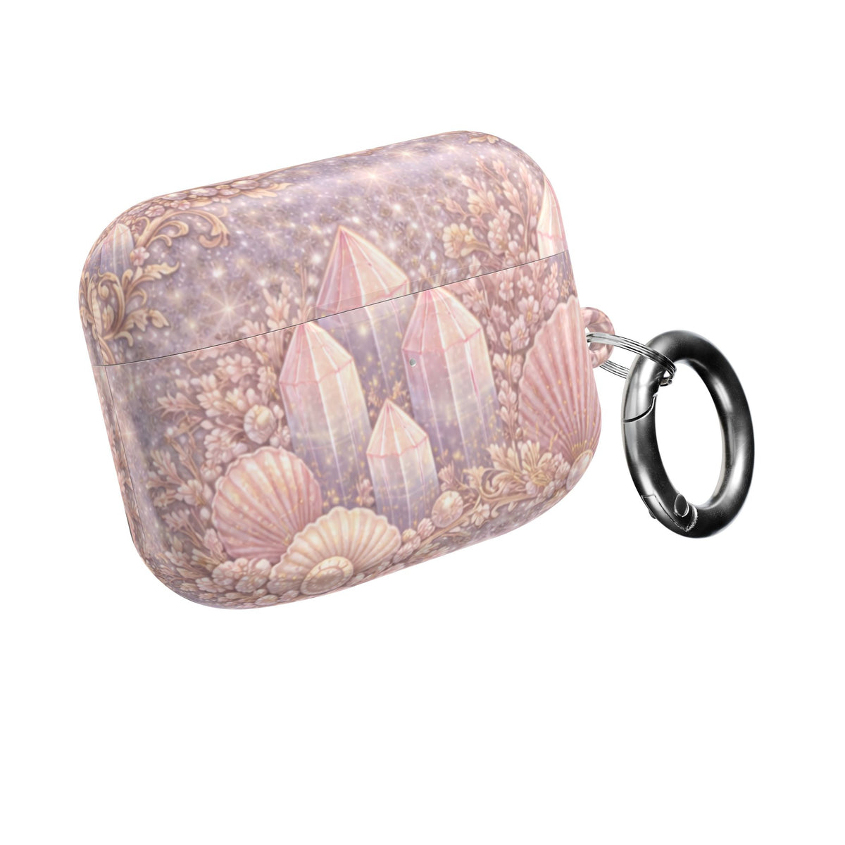 Lemurian Mermaid Crystal Garden AirPod Case — Pastel Seashell Protective Cover for AirPod