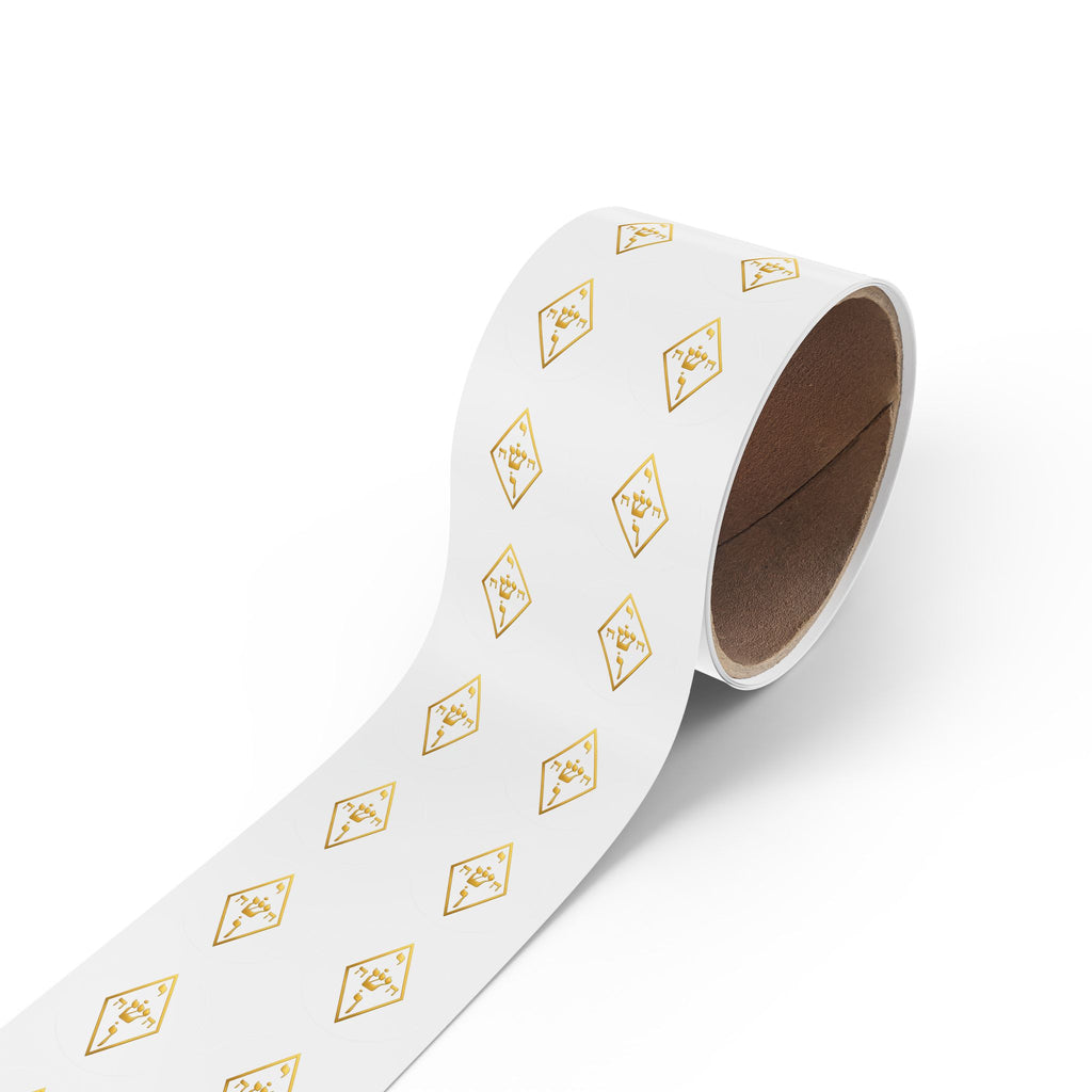 Golden Yoshua Radionic Symbol - Round Sticker Roll