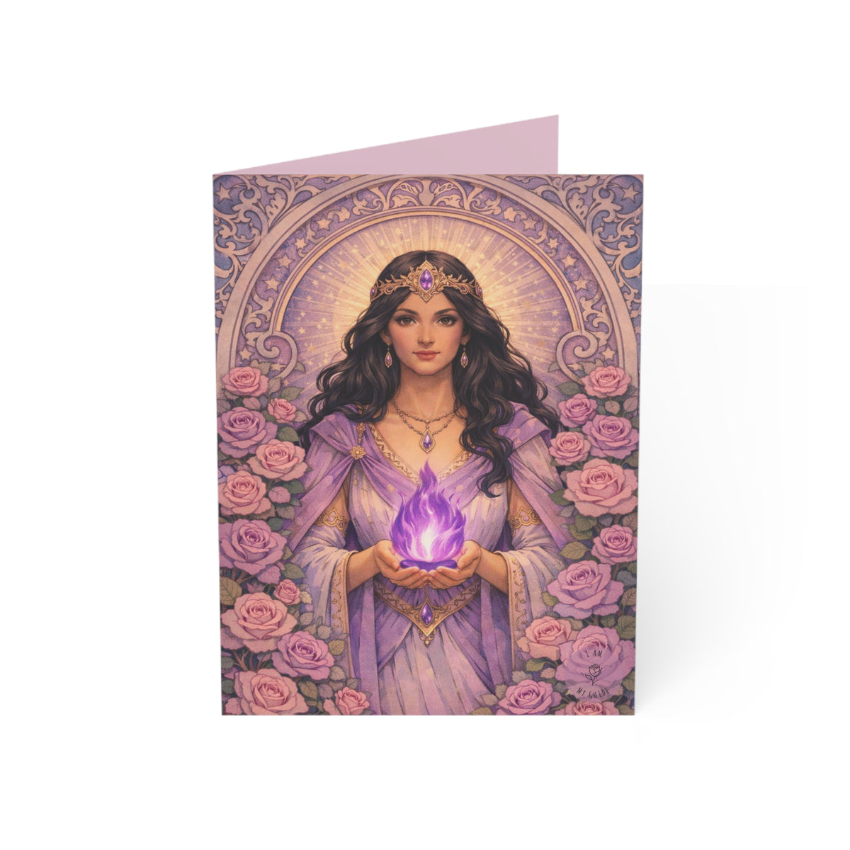 Master Portia Greeting Card — Violet Flame Greeting Card (Blank Inside)