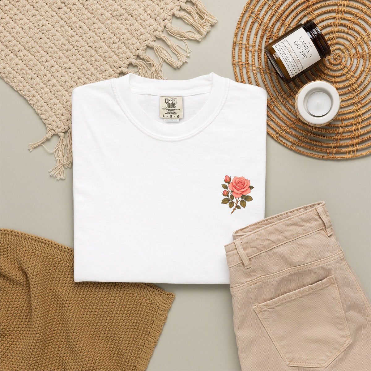 The Sisterhood of the Rose T-Shirt — Master Nada's Vintage Floral Chest & Back Print