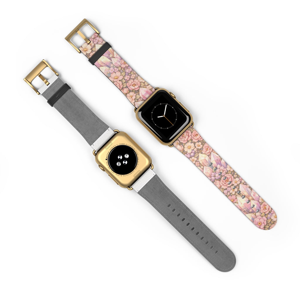 Floral Crystal Garden Watch Band — Pastel Angelical Pattern Apple Watch Strap