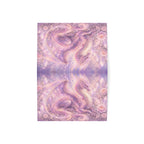 Lilac Fire Dragon Greeting Card — Pastel Floral Dragon Art Folded Note Cards (1/10/30/50-pack)