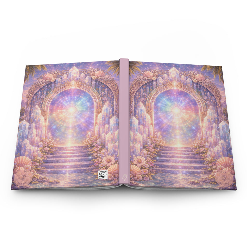 Lemurian Crystal Portal Hardcover Journal (Lined Pages) — Crystal Light Meditation Notebook