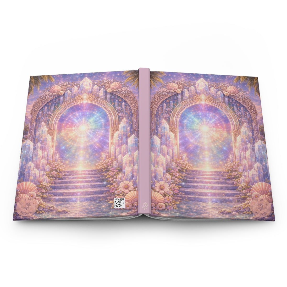 Lemurian Crystal Portal Hardcover Journal (Lined Pages) — Crystal Light Meditation Notebook