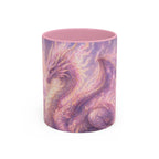Lilac Fire Dragon Mug — 11oz/15oz Colorful Ceramic Coffee Cup